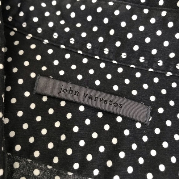 John Varvatos 100% Cotton Polka Dot Print Men’s Shirt - Picture 9 of 13
